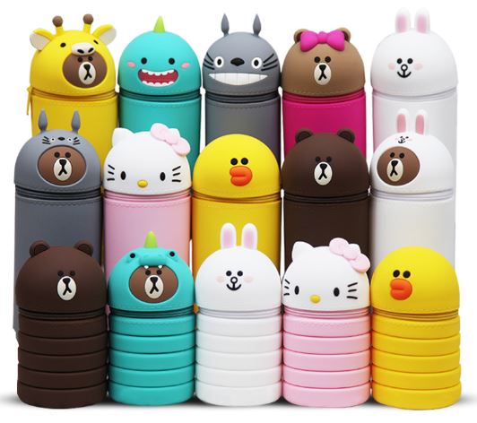 cartoon silicone folding pen holders cartoon silicone folding pen holders