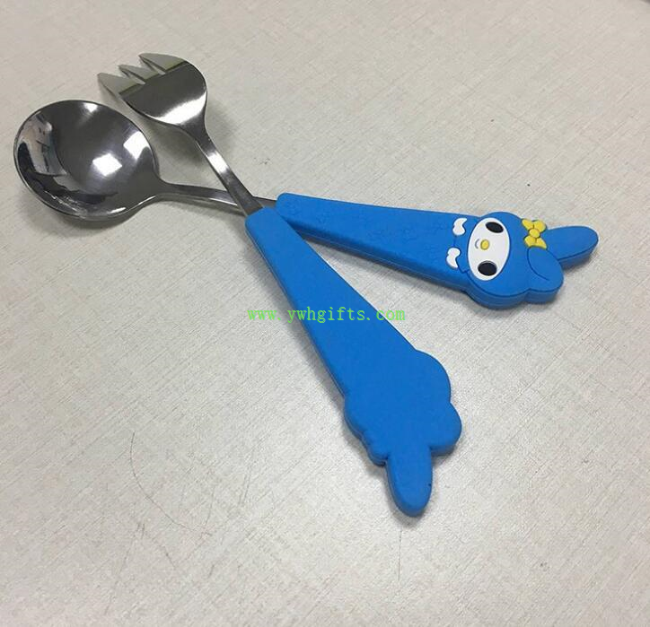 Phim hoạt hình 3D Bộ đồ ăn bằng silicone Muỗng trà