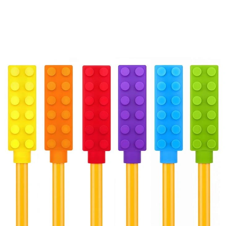 Thiết kế đầu bút chì có thể nhai được gạch silicone tùy chỉnh