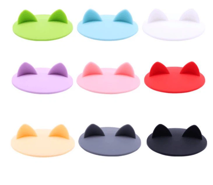 Tai mèo dễ thương Nắp đậy cốc silicone Nắp đậy bằng cao su silicone