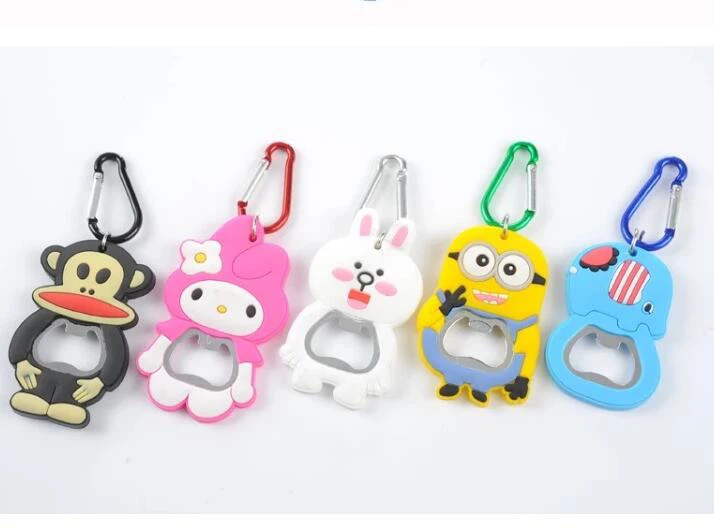 Multi-function Magnetic Refrigerator Stickers PVC Keychain Bottle Opener