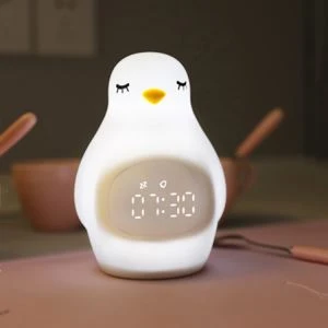 Đồng hồ báo thức led Penguin Silicone Pat đa chức năng cho học sinh