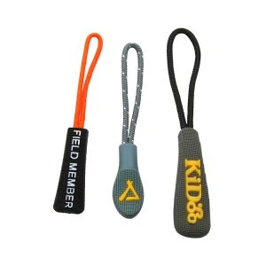 3D Zipper Zipper Pullers với thiết kế logo khác nhau