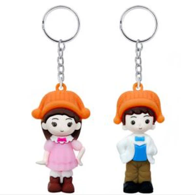 Thiết kế mới Couple 3D Keychain Soft Pvc Key Holder