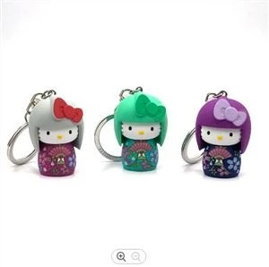 3D PVC Doll Key Ring Keychain Cao su Chìa khóa thời trang Giá đỡ chìa khóa thời trang
