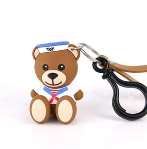 Dễ thương 3D PVC Keychain Cao su Búp bê Key Chain Silicone Key Holer